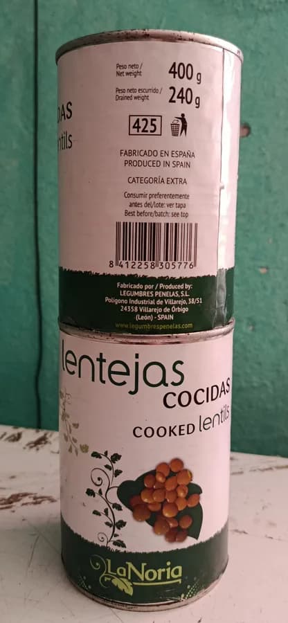 Lentejas cocidas 